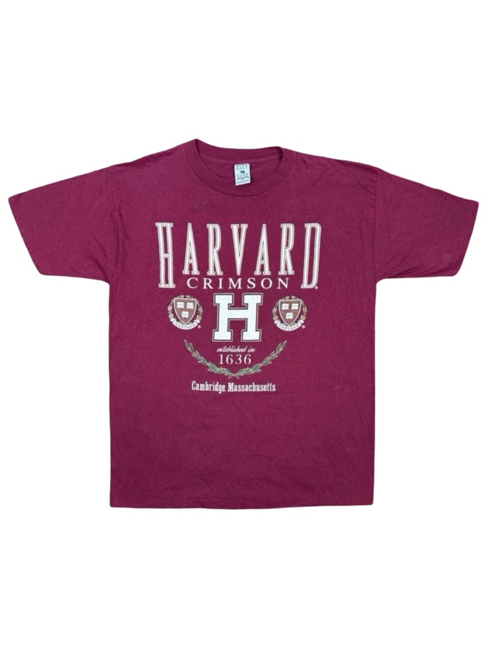 Vintage Galt Sand Harvard University Crew Neck Tee - Size Large